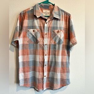 Weatherproof Vintage Mens M  Lightweight Checkered Plaid Button Down Shirt